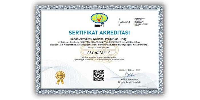 Program Sarjana Matematika Unpar Pertahankan Akreditasi A