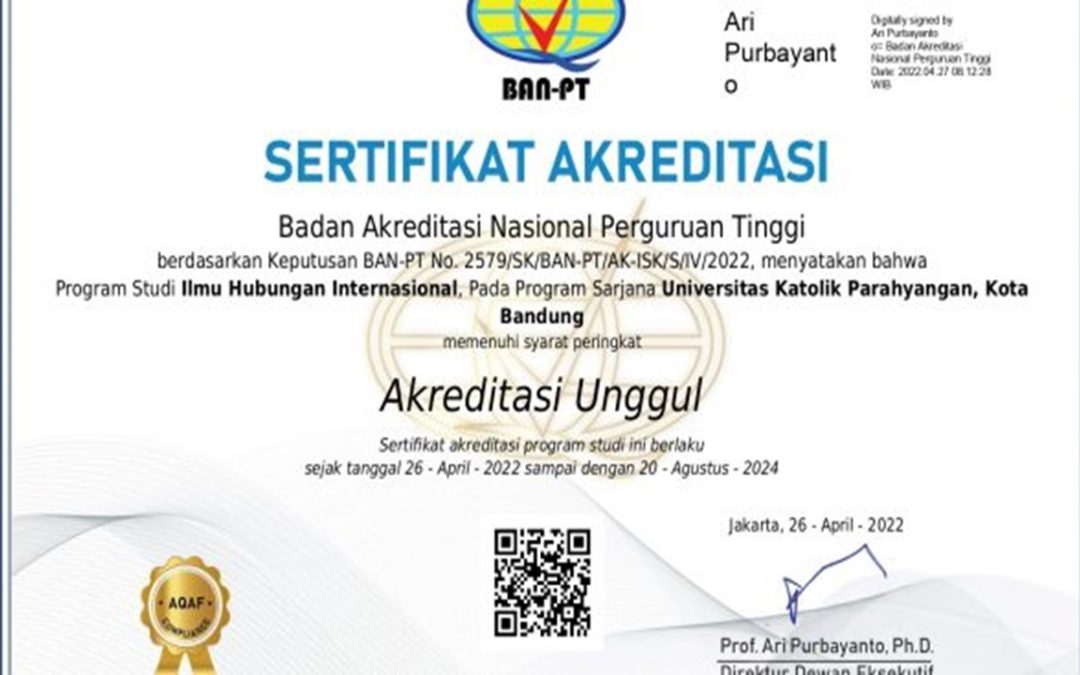 Prodi UNPAR Kembali Raih Akreditasi Unggul hingga Baik Sekali