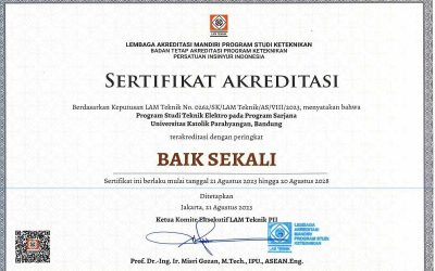 Prodi Elektro UNPAR Raih Akreditasi Baik Sekali LAM Teknik