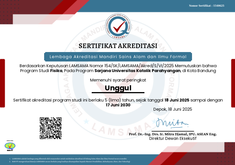 Sertifikat akreditasi FISIKA