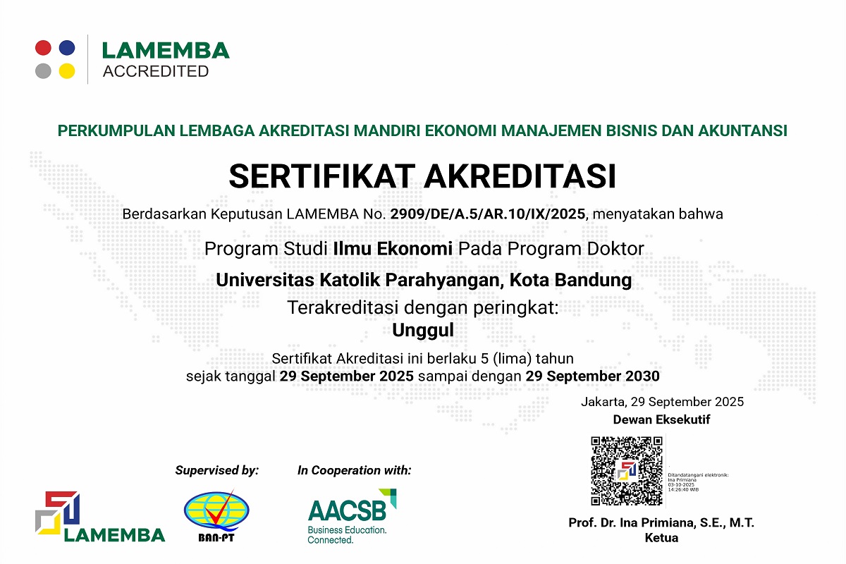 Program-Studi-Doktor-Ilmu-Ekonomi-UNPAR-Raih-Akreditasi-Unggul-LAMEMBA