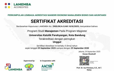 Program Studi Magister Manajemen UNPAR Raih Akreditasi Unggul LAMEMBA