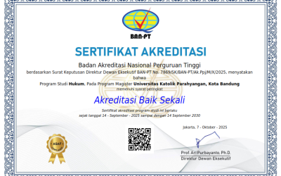 Program Studi Magister Hukum UNPAR Raih Akreditasi Baik Sekali BAN PT